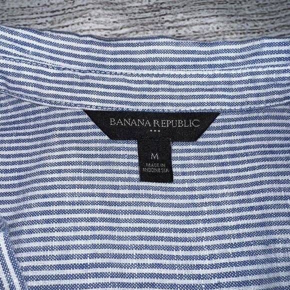 Banana Republic Size Medium Flounce Flutter Sleeve Nautical Bohemian Work Blouse - Picture 5 of 8